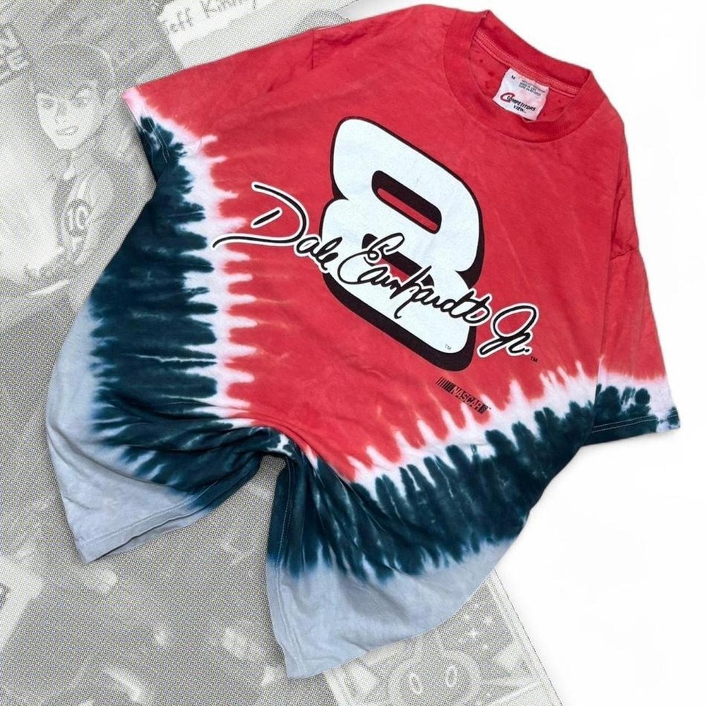 Vintage Blue & Red Tie-Dye Dale Earnhardt 8 Nascar Competitors View Graphic Tee